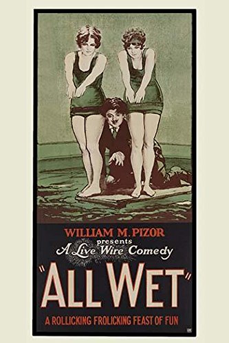 Two girls on raft with a man dressed, they bearing bathing suits Poster Print by William Pizor (24 x 36)