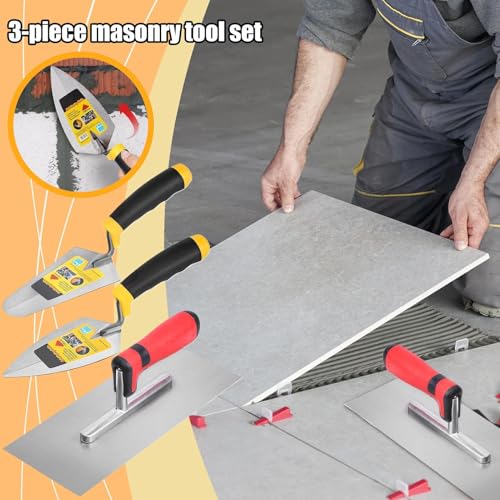 Outils de maçonnerie haut de gamme, kit de truelles robustes à manche confort - 5