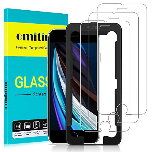 omitium Screenprotector voor iPhone SE 2020, [3 stuks] iPhone 8 / 7 / 6 / 6S Pantserglasfolie [met Positionering Hulp] 9H gehard glas Bubble-free beschermfolie iPhone SE 2020 Schermbeschermer