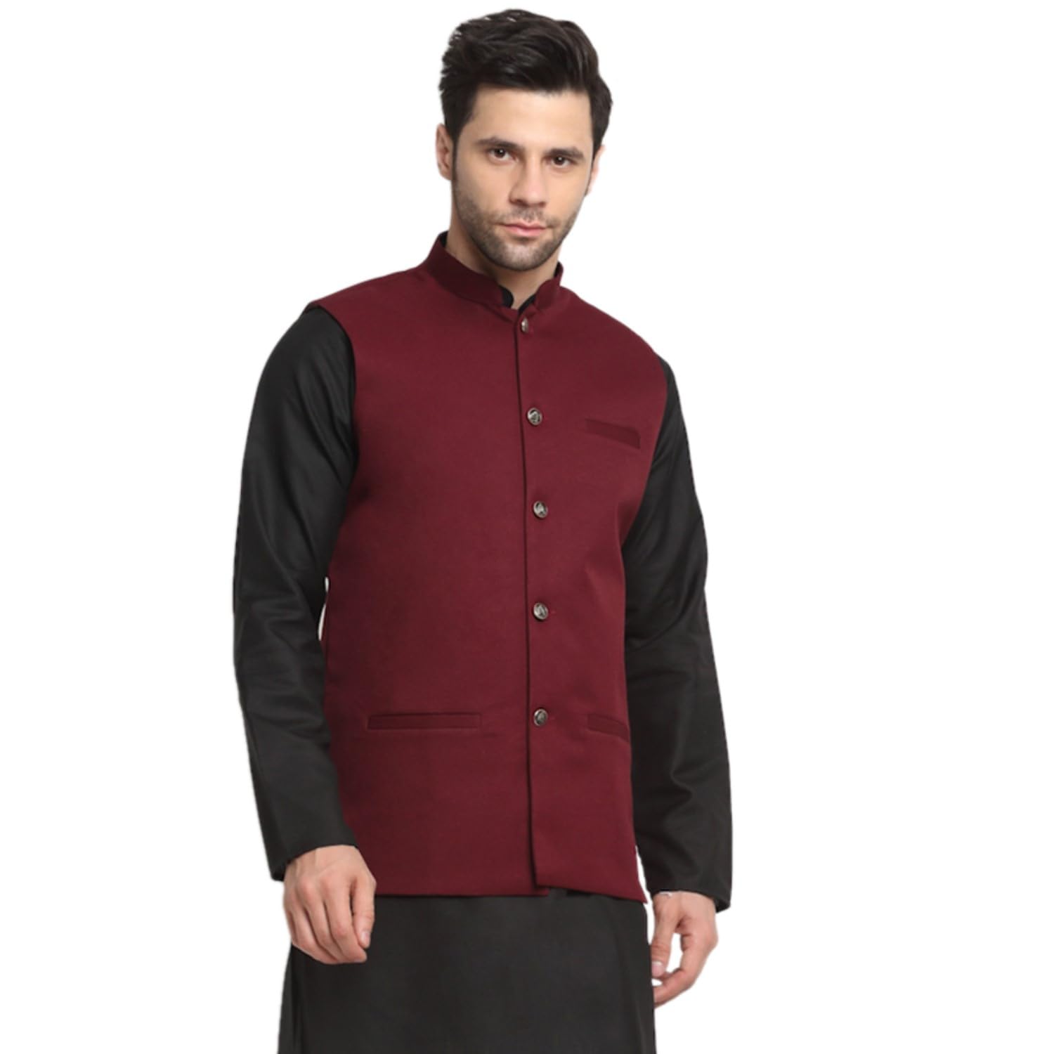 ONLY Men's Twill Cotton Nehru Jacket Only in neutral