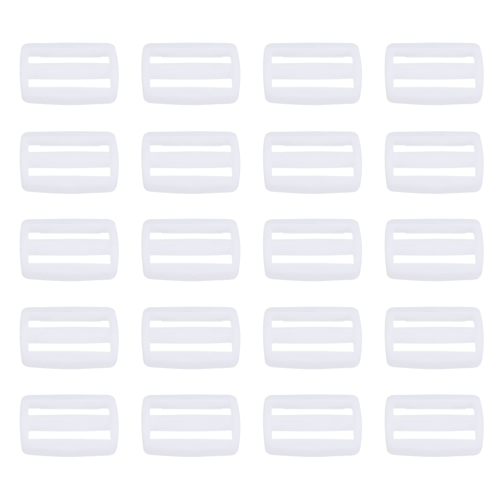 PATIKIL 1 Inch Tri-Glide Slide Buckles, 50 Pack Plastic Webbing Strap Fastener for Backpack Bag Belt, Bright White