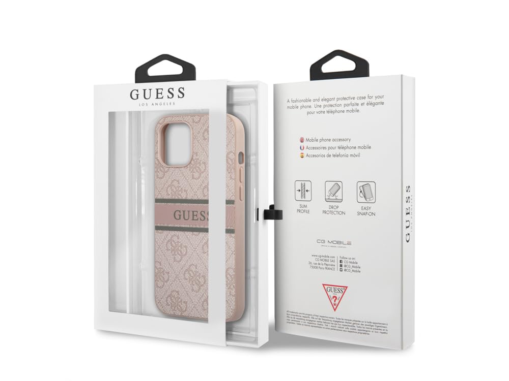 Guess Custodia per iPhone 12 Pro Max 6,7" GUHCP12L4GDPI Rosa 4G Stripe