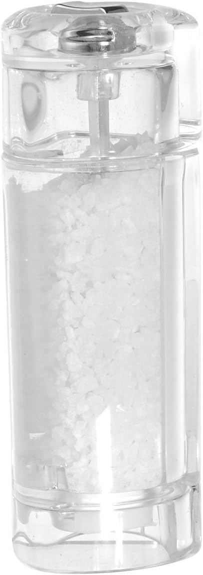 Bisetti Torino 5.9 Inch Acrylic Salt Mill With Adjustable Ceramic Grinder