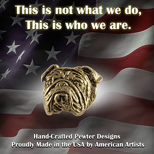 Creative Pewter Designs Gold Plated English Bulldog Head Pin DG0724