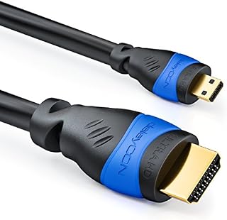 deleyCON 1,5m Micro HDMI Kabel - HDMI 2.0/1.4a - High Speed z Ethernetem - ARC 3D 4K UHD Ultra HD 1080p 2160p - Czarny