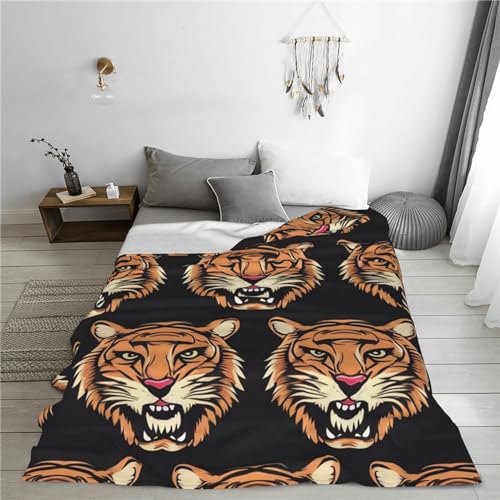 Couverture en flanelle microfibre plaid tigre toutes saisons doux - 6