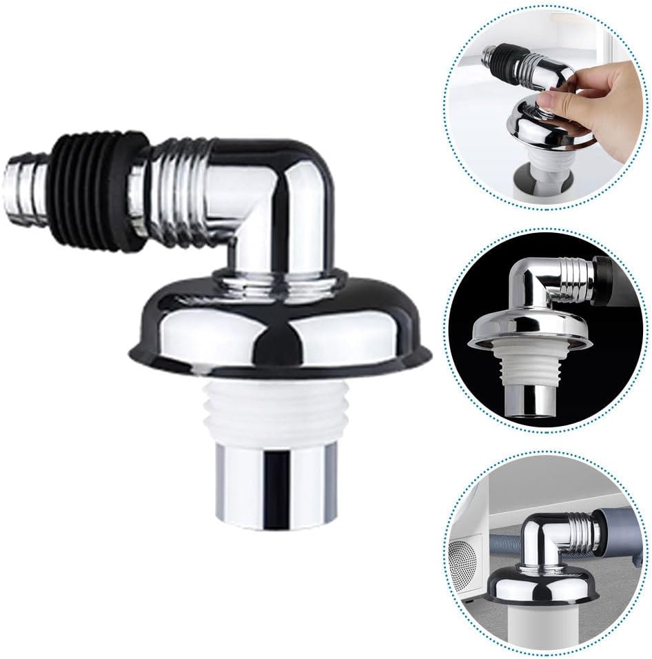 Drain Backflow Preventer with Angled Design Durable Electroplated Sewer Connector for Washing Machine Space-saving Washer Machine Coupler