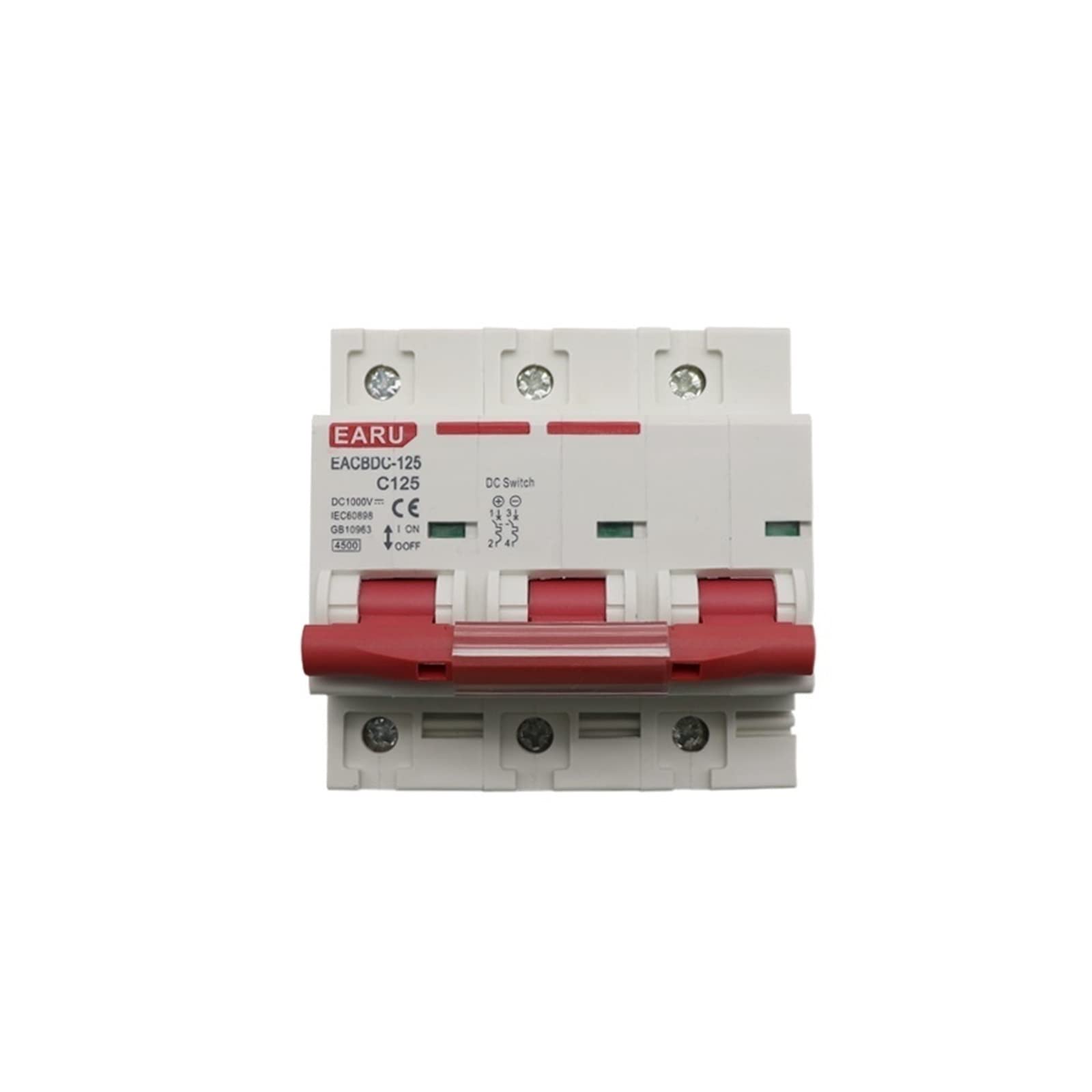 AVSBBYEPS 1pc DC 1000V 3P Solar Mini Circuit Breaker Overload Protection Switch 80A 100A 125A DC1000V MCB for Photovoltaic PV System(80a)