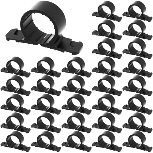 Image of Briwooody 50 Pack 1 1 /4 Inch Pipe Supports Suspension Clamp Pipe Clamps Pex Clamps for Pex, Copper, CPVC(Black)