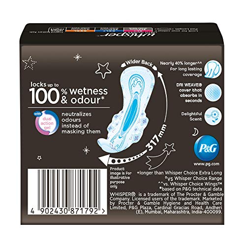 Image of Whisper Ultra Soft Sanitary Pads For Women, Xl 50 Napkins And Whisper Ultra Night Sanitary Pads For Women, Xl+ 44 Napkins