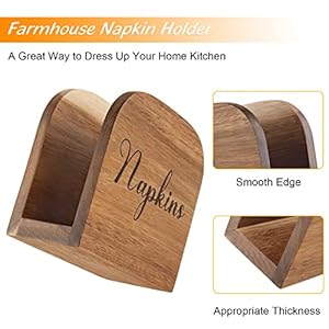 Napkin Holder for Table, ALELION Acacia Wooden Napkin Holders for Kitchen, Napkin Holder for Kitchen Dining Room Table Decor, Upright Wood Napkin Dispenser for Indoor & Outdoor Use Napkin Holder for Table ALELION Acacia Wooden Napkin Holders for Kitchen Napkin Holder for Kitchen Dining Room Table Decor Upright Wood Napkin Dispenser for Indoor Outdoor Use