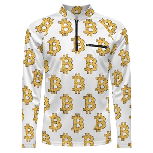 Bitcoin Sign Men's Sun Protection Shirts UV SPF UPF 50+ Long Sleeve Rash Guard Lightweight4