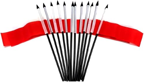 Miniatura 38 de Paquete de 12 banderas de escritorio de oficina en miniatura de poliéster internacional de 4 x 6 pulgadas, 1 docena de banderas pequeñas de 4 x 6