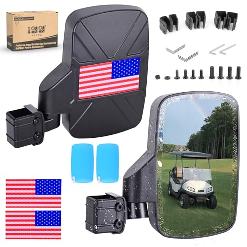 10L0L Golf Cart Side Mirrors, Universal for Yamaha Club Car EZGO