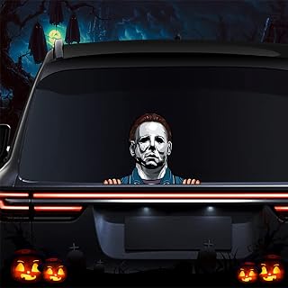Halloween Horror Peeking Stickers, Nouiroy Scary Horror Peeking Car Decals and Stickers Waterproof Vinyl Decal Halloween Decoration for Car Window Bumper Sticker Home Wall Truck SUV (Killer Michael)