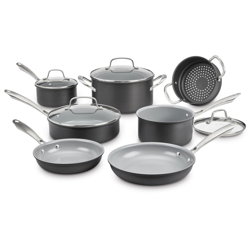 Cuisinart グレー フライパン 28cm Amazon.com: Cuisinart GREENGOURMET® COMPLETE™ 11-Piece Cookware