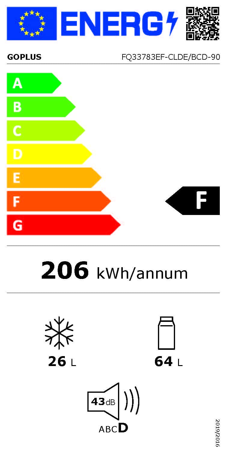 GOPLUS Frigorífico 90 L, Minifrigorífico con Congelador de 27 L y Frigorífico 63 L con Marco de Acero y Termostato Ajustable, Mini Nevera de Bajo Consumo para Casa Oficina 48×49,5×86 CM (Gris)