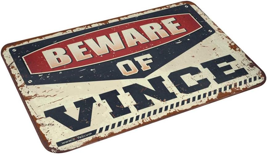 Fall Outdoor Rug for Front Door Beware of Vince Rug Door Mats for Home Entrance Indoor Kitchen Stuff(Size:50X80CM)