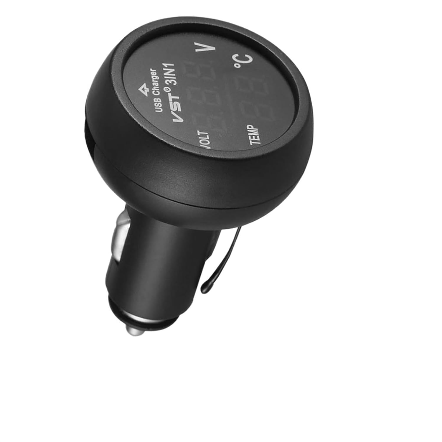 Digital LED Car Cigarette Lighter Voltmeter Thermometer Car Truck USB Charger 12V/24V Temperature Meter Voltmeter 3 in 1/2 in 1(3)