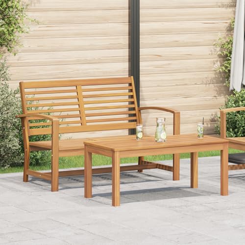 Gecheer Lot de 2 canapés de jardin en teck massif marron pour extérieur, jardin, terrasse, balcon