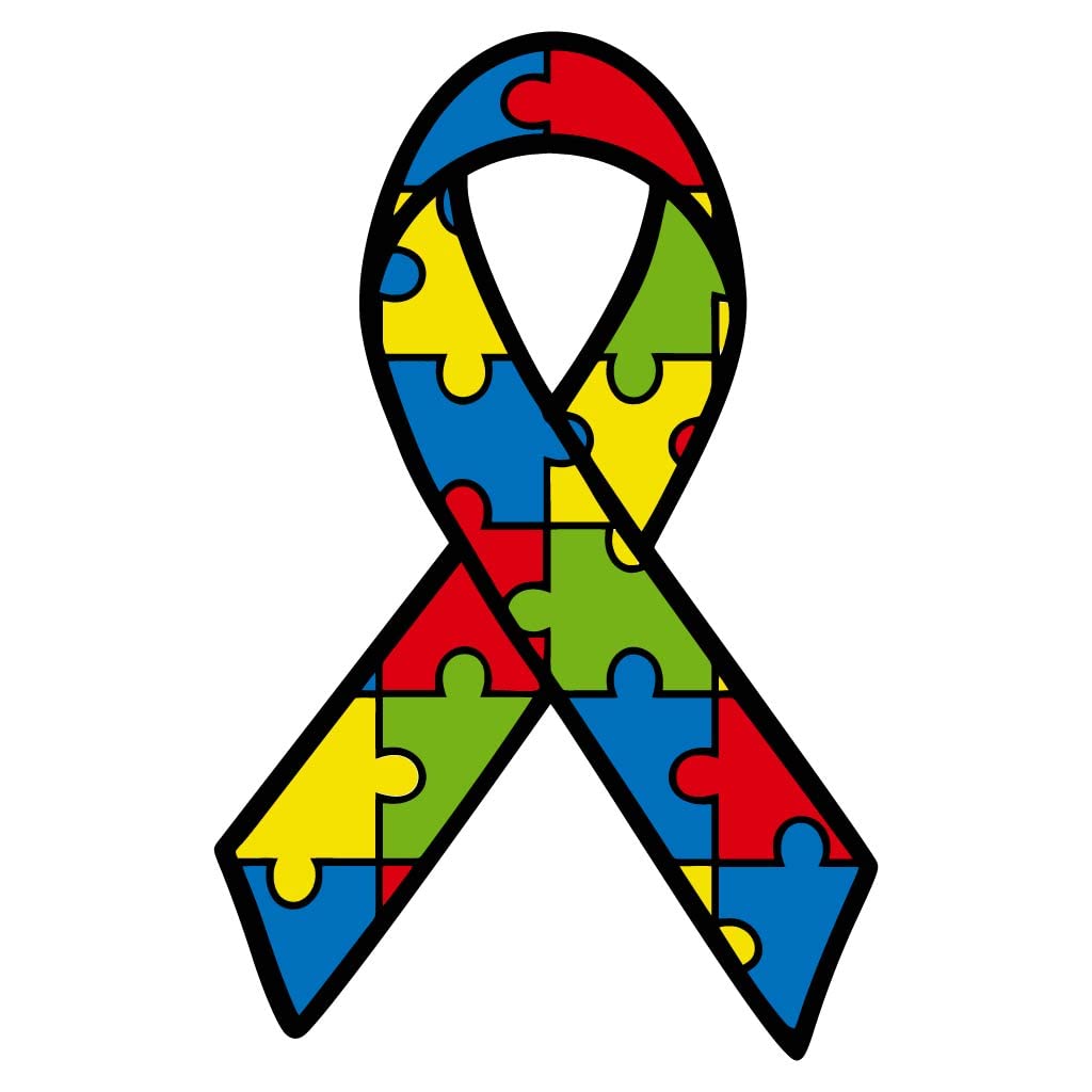 Amazon.com: Autism Awareness Ribbon die Cut Sticker - Premium Quality Vinyl  - 5" x 3.25" : Office Products