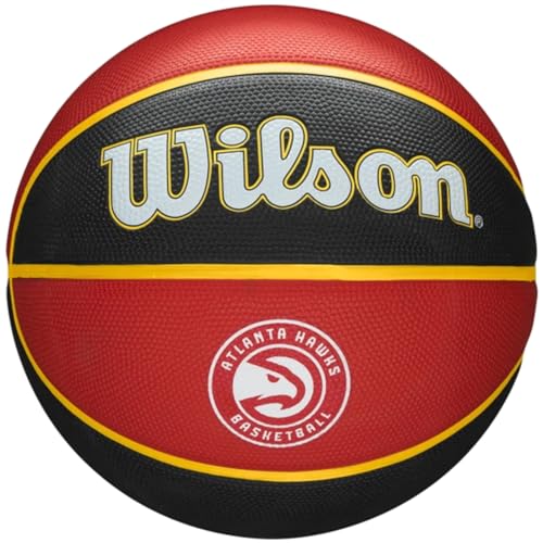 Wilson Ballon de Basket, NBA TEAM TRIBUTE, ATLANTA HAWKS, Extérieur, caoutchouc, taille : 7