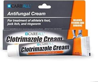 CareAll Clotrimazole Antifungal Cream 1% USP 1.0 oz. (6 Pack), Cures Most Athlete’s Foot, Jock Itch and Ringworm, Sooths and Relieves Itching, Burning and Cracking from These Conditions