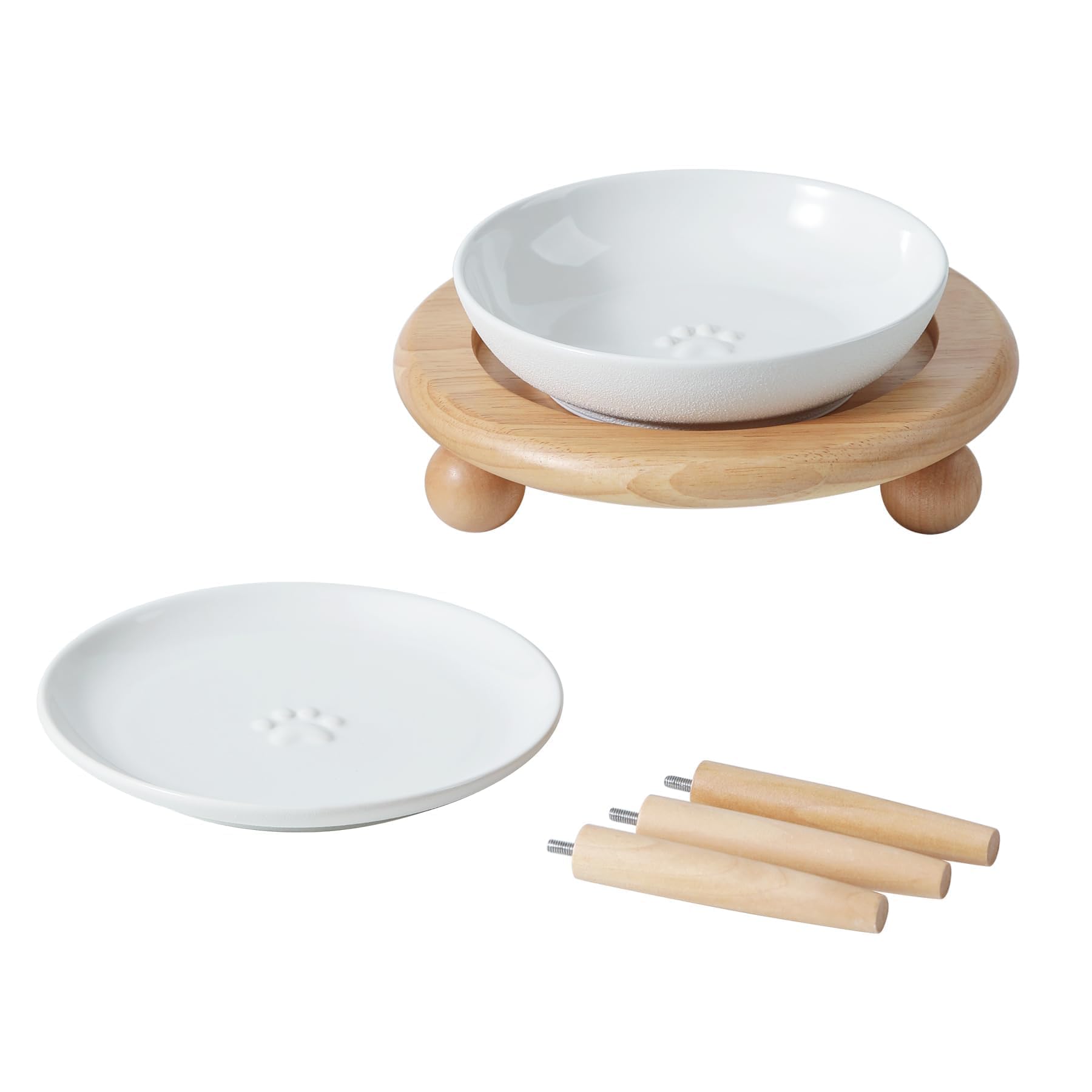 Havniva Elevated Cat Bowls, Cat Food and Water Bowl Set, Ceramic Cat Bowl