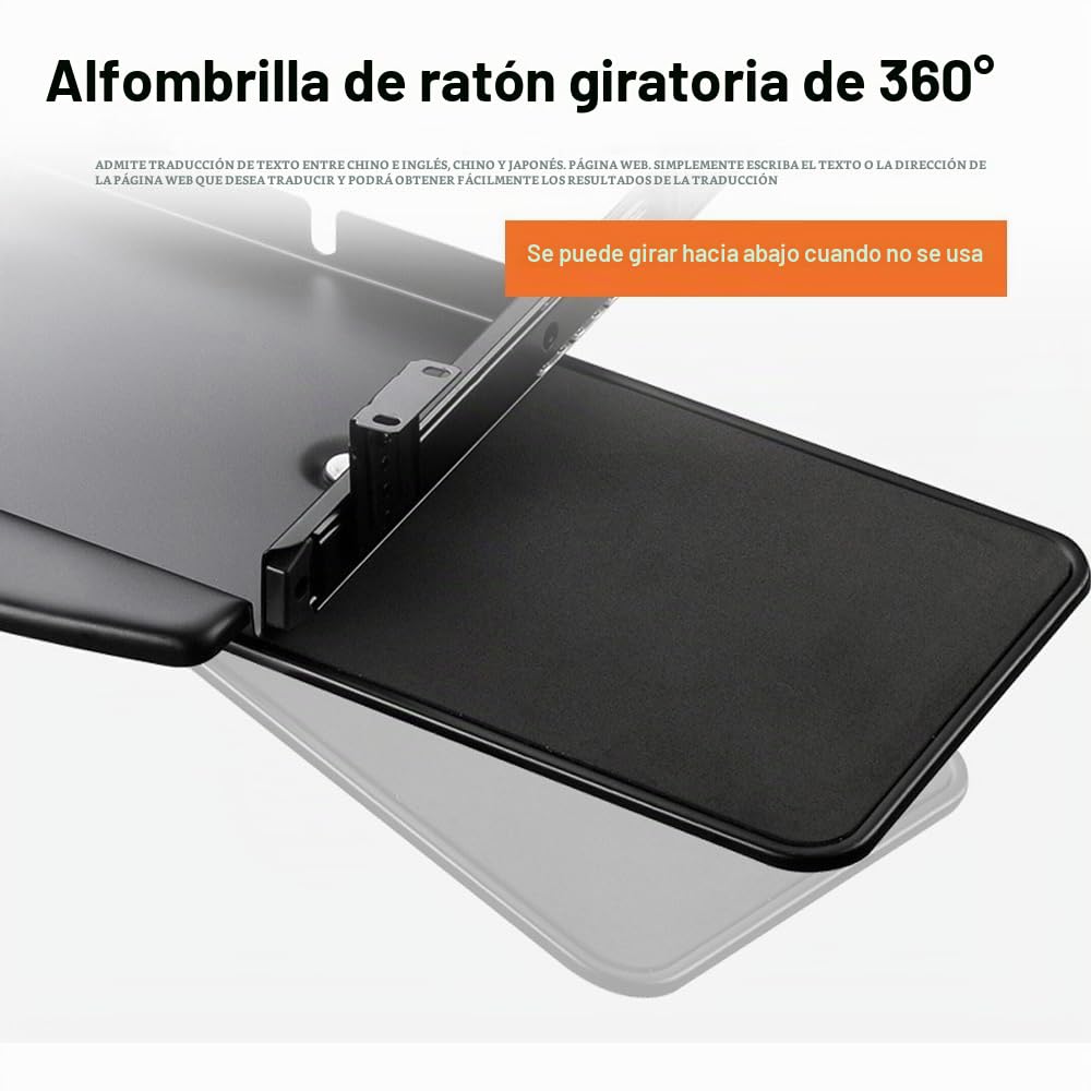 Bandeja Para Teclado Debajo Del Escritorio Con Alfombrilla Para Ratón, Ahorra Espacio, Fácil De Instalar, Resistente Y Robust, Bandeja De Teclado Deslizable Para El Hogar O La Oficina, Etc