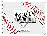 BookFactory Baseball Score Book Base Ball Scores Tracking Notebook, 50 Games, 12 Players Scoring Logbook 11” x 8.5” Wire-O (Made in USA)