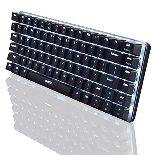 FELICON Ajazz AK33 Tastiera da Gioco Meccanica cablata, LED retroilluminato Bianco 82 Tasti Tastiera Giocatore E-Sport per dattilografi da Ufficio Che Giocano (Interruttore Nero, Nero)