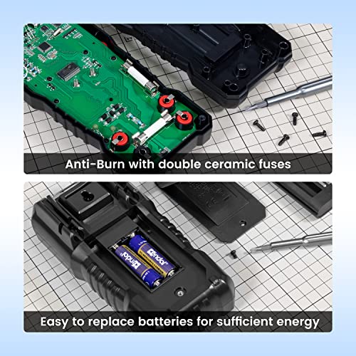 KAIWEETS HT118E Digital Multimeter Professional, T-RMS Autoranging Multitester 20000 Counts Measures AC/DC Current, Voltage, Continuity, Capacitance, NCV, Resistance, Duty, Diodes, Live, LED Jacks