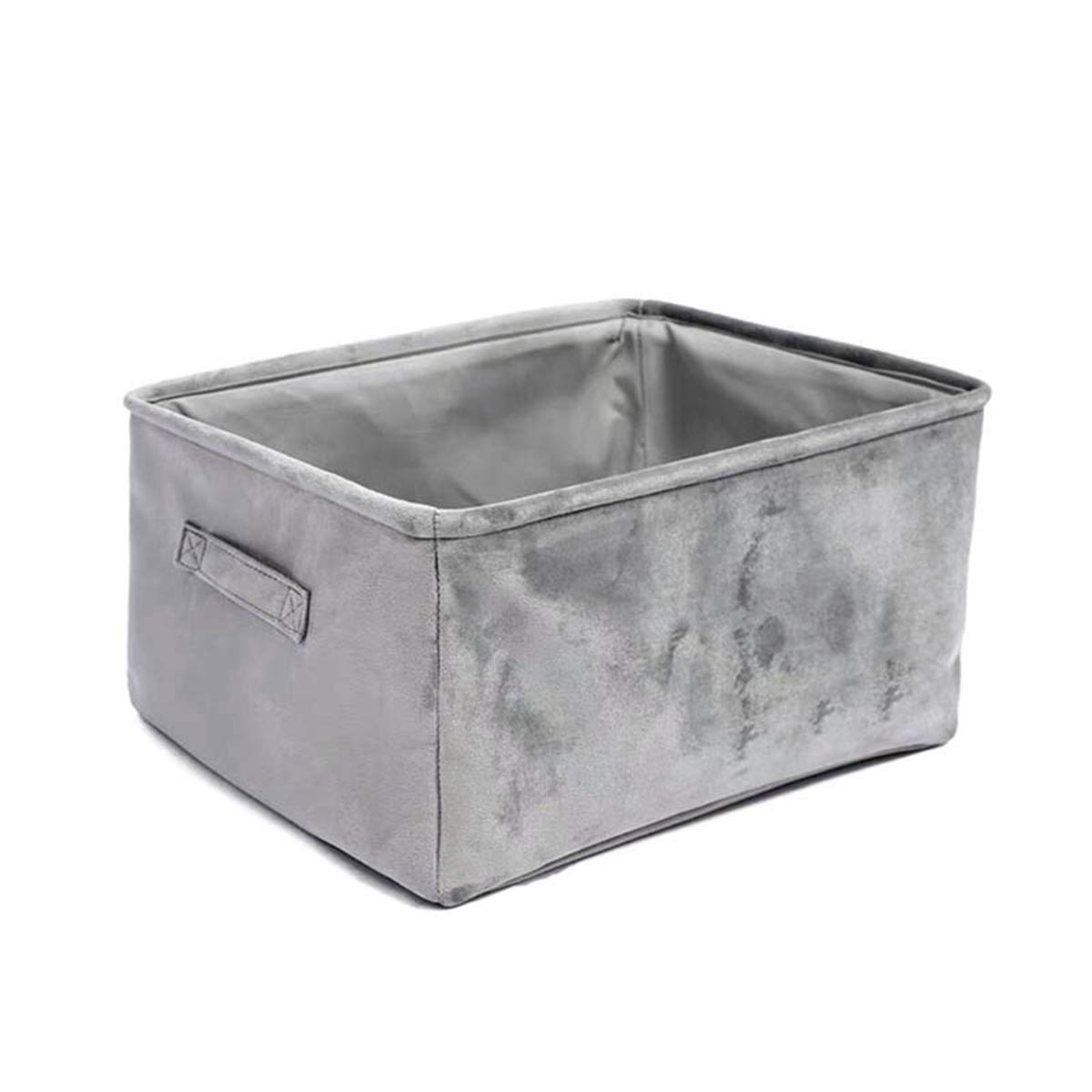 TikTako Velvet Storage Box Desktop Cosmetics Storage Basket Snack Book Sundries Storage Basket Organizer Grey S