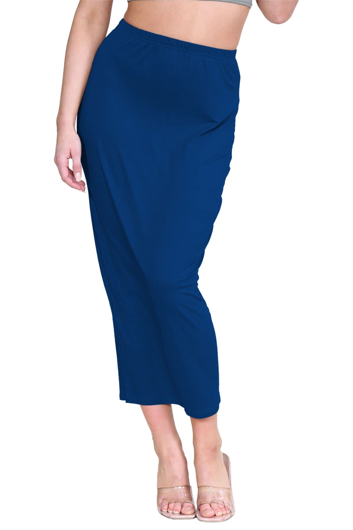 Hamishkane Women's Navy Hamishkane® Skirts Elasticated Waist, Casual Summer Midaxi Skirts Uk, Plain Bodycon Tube Maxi Skirts, Soft Jersey, Midi Skirt Long Pencil Skirt