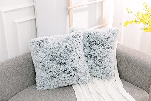 Image of Faux Fur Throw Pillow Covers for Couch Decorative Pillows 16x16 Inch