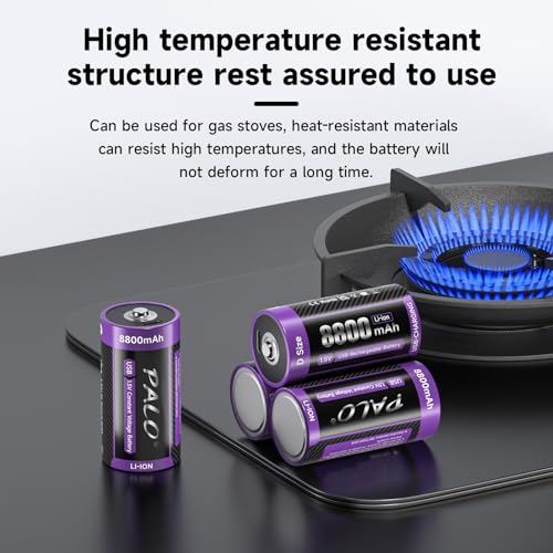 Pile LR20 D 1,5 V lithium sans perte d'énergie avec batterie type C USB-C