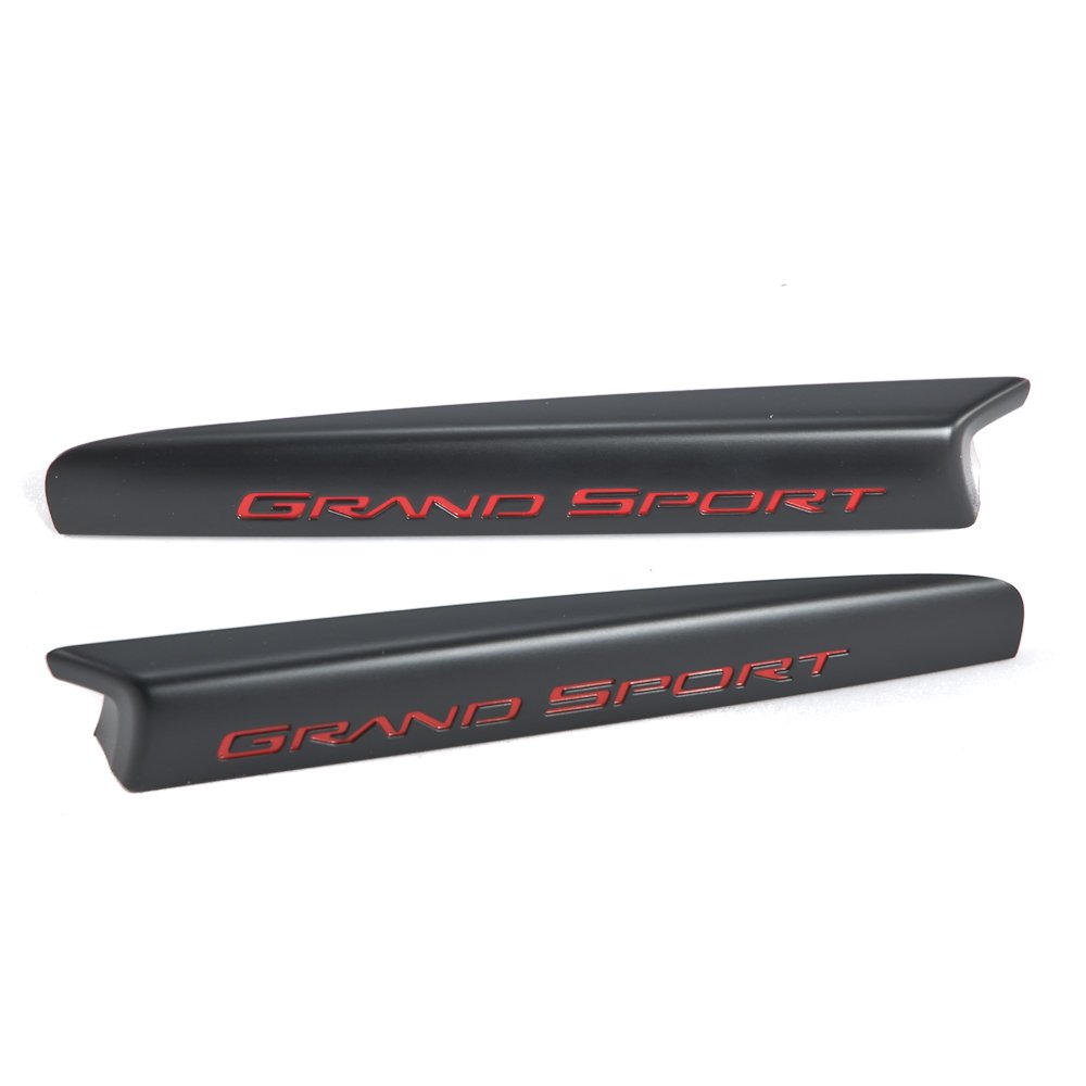 Buy 201013 Corvette Grand Sport Centennial Black & Red Fender Plate Emblems; 100th Anniversary