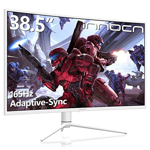 INNOCN 39G1R 39" Ultrawide Curved Gaming Monitor 165Hz 144Hz(Support) QHD 2K 2560 x 1440p HDMI 2.0 HDR10 FreeSync Computer Monitor, 99% sRGB, Tilt/Swivel/Height Adjustable, w/Speakers, White