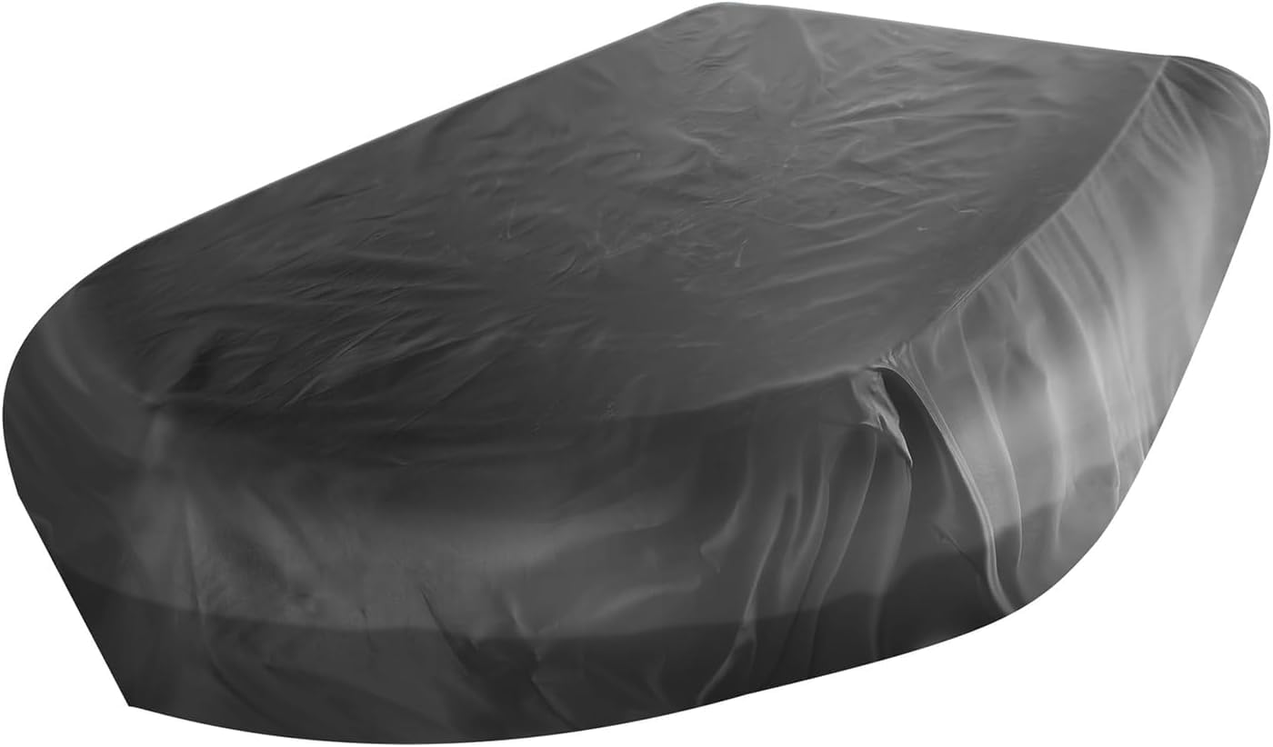 Copribarca Gonfiabile, 210D Oxford Telone Scafo A V Telo Antipolvere Impermeabile di Stoccaggio Resistente UV Custodia Protettiva, per Canoa da Kayak, Gommone (Nero, 230 * 94 * 46cm)