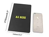 Vista 2 de 6 cuadernos de viaje encuadernados con hilo, cuaderno de notas tamaño A5 (8.3 x 5.5 pulgadas) y 30 hojas (A5 (páginas en blanco), cubierta negra)