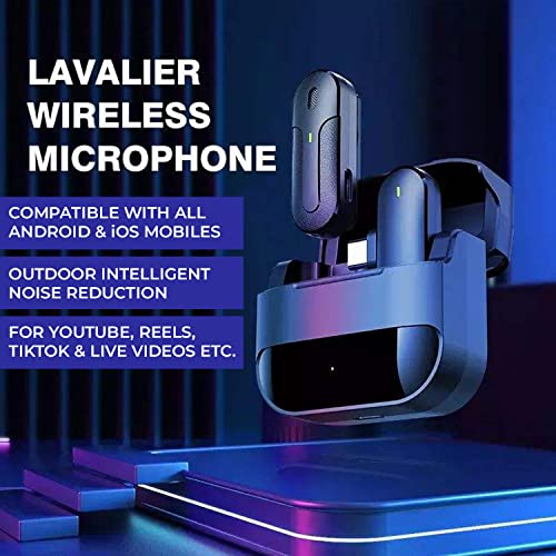 Image of Professional Grade Wireless Microphone for YouTube Videos Recording ASMR Podcast Interviews Insta Reels and YT Live Videos Streaming Collar Mic (Pack of 1, Black, Wireless Mic)