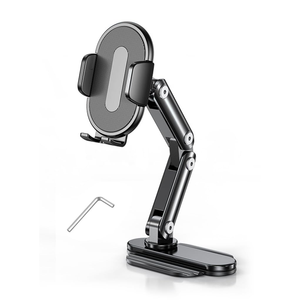 Support de téléphone de voiture en alliage d'aluminium avec base adhésive compatible modèles de 10 à 17,8 cm