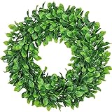 Enyhom Künstliche Deko Kranz Frühling Wandkranz Handgefertigt Kranz Türkranz Grün Rebe Blumenkranz Künstliche Dekorative Landschaftsbau Kranz für Outdoor Hochzeit, Garten, Fenster
