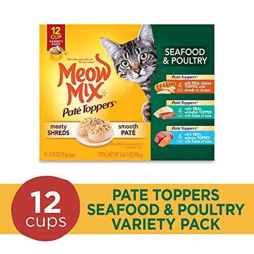Meow Mix Paté Toppers Wet Cat Food, Seafood & Poultry Variety Pack, 2.75 Ounce, 12 Count(Pack Of 1) #TOP1