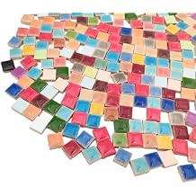 500g/1.1lb Random Color Irregular Ceramics Mosaic Tiles,DIY Making Creative Ceramic Mosaic Tiles for DIY Craft Plates Flowerpots Vases Cups Mosaic Making Supplies Square0.47"