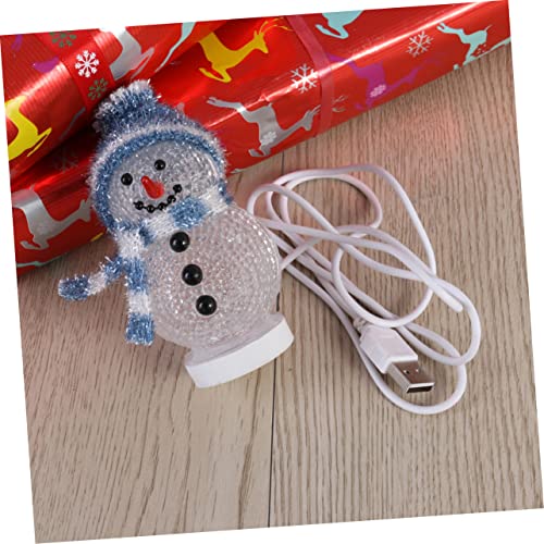 Uonlytech 2 Pçs Enfeites De Noel Santa Luz Da Noite Enfeite De Noel Luz De Boneco De Neve Brilhante