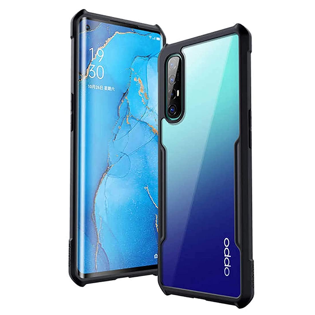 Fashionury TPU+Plastic Military Grade Protection Shock Proof Slim Hybrid Bumper Cover Back Case for Oppo Reno 3 Pro (Black) (B0B1QKFX3N) Amazon Price History, Amazon Price Tracker