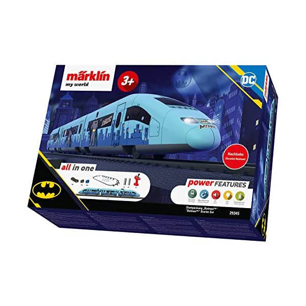 Märklin my world Startpackung “Batman” 29345 - Elektrischer Hochgeschwindigkeitszug im DC Batman-Look – Gotham City…