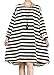 Mordenmiss Women's Daily Pullover Stripes Loose Dresses STYLE 4-BLUE-M