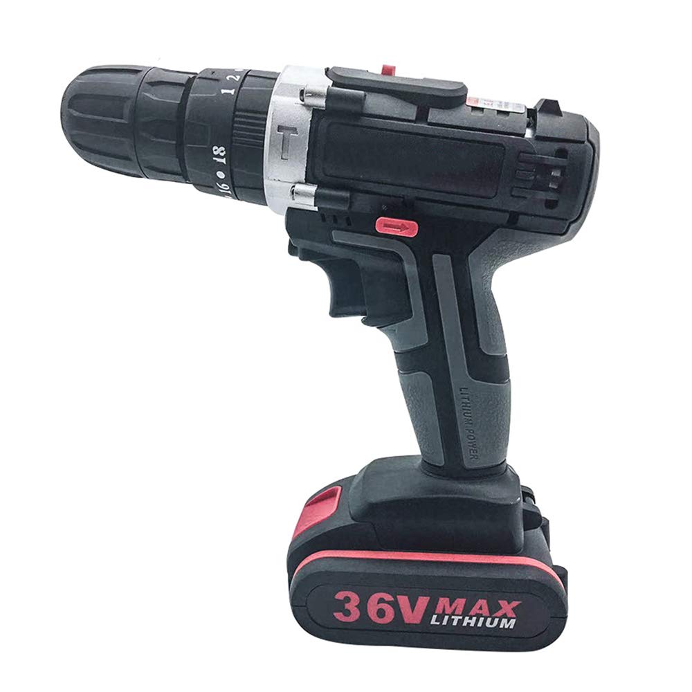 Sdydsge One Color Drill， Brushless Electric Drill Cordless Screwdriver 2 X Battery Mini Rechargeable Power Drilling